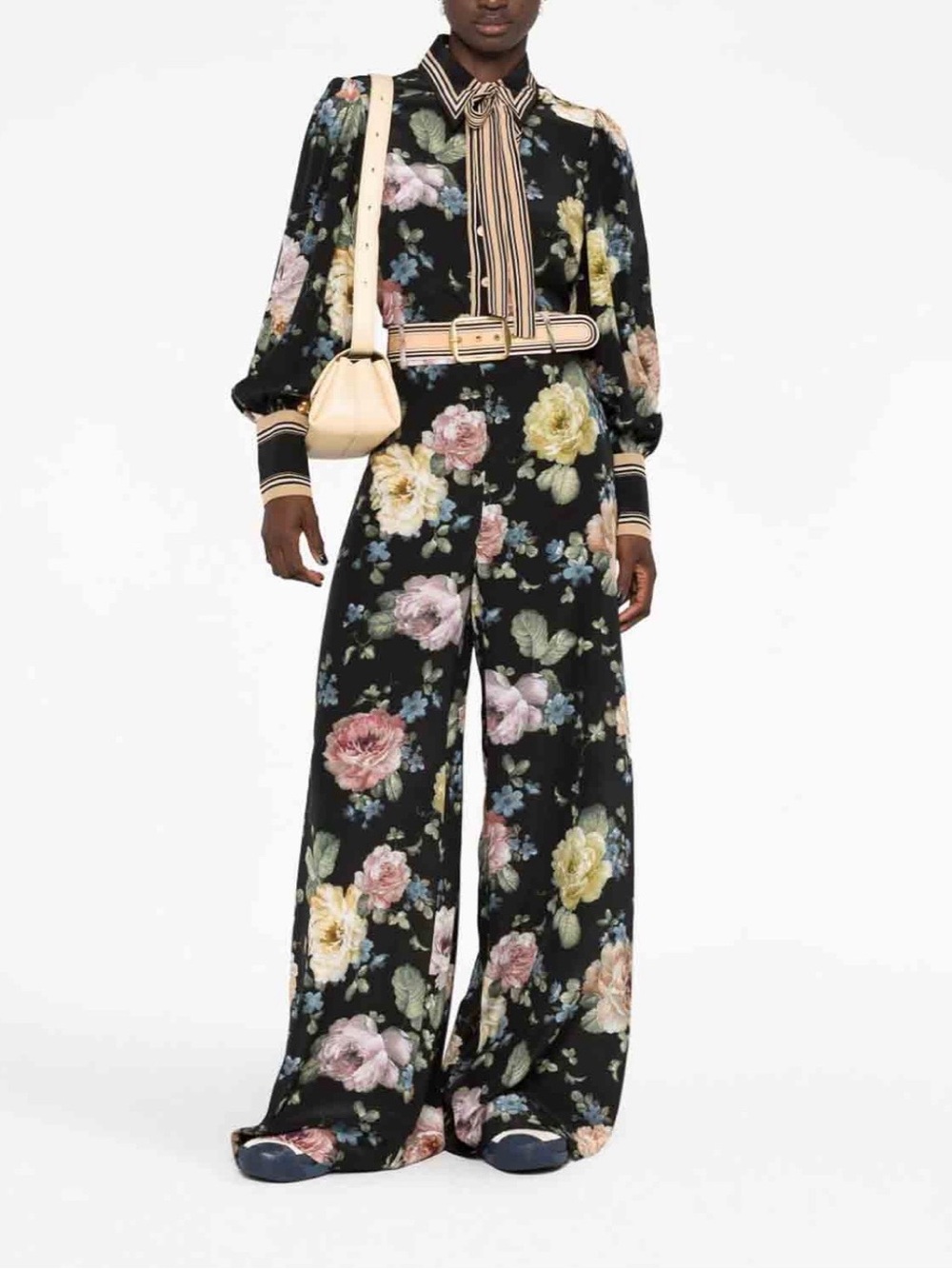 Zimmerman Floral Wide-Leg Pants in Black - Picture 2 of 7